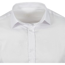 R-Germen Süper Slim Fit Likralı Saten Erkek Spor Gömlek