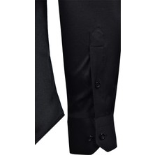 R-Germen Süper Slim Fit Likralı Saten Erkek Spor Gömlek