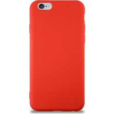 Caseart Apple iPhone 6 Kapak Içi Kadife Lansman Silikon Kılıf - Kırmızı