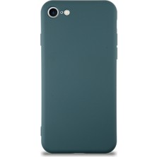 Caseart Apple iPhone Se 2020 Kapak Içi Kadife Kamera Korumalı Lansman Silikon Kılıf - Yeşil