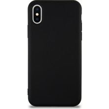 Caseart Apple iPhone Xs Kapak Içi Kadife Lansman Silikon Kılıf - Siyah