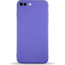 Caseart Apple iPhone 8 Plus Kapak Içi Kadife Kamera Korumalı Lansman Silikon Kılıf - Mor