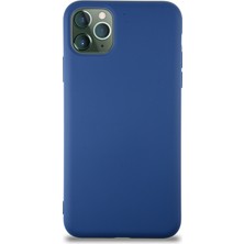 Caseart Apple iPhone 11 Pro Max Kapak Içi Kadife Lansman Silikon Kılıf - Lacivert