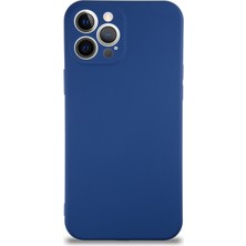 Caseart Apple iPhone 12 Pro Kapak Içi Kadife Kamera Korumalı Lansman Silikon Kılıf - Lacivert