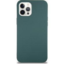 Caseart Apple iPhone 12 Pro Kapak Içi Kadife Lansman Silikon Kılıf - Yeşil