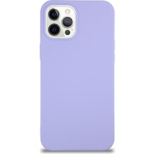 Caseart Apple iPhone 12 Pro Kapak Içi Kadife Lansman Silikon Kılıf - Lila