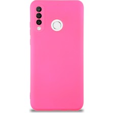 Caseart Huawei P30 Lite Kapak Içi Kadife Kamera Korumalı Lansman Silikon Kılıf - Neon Pembe