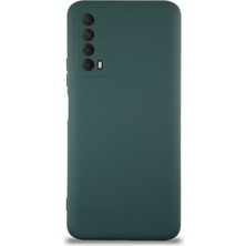 Caseart Huawei P Smart 2021 Kapak Içi Kadife Kamera Korumalı Lansman Silikon Kılıf - Yeşil