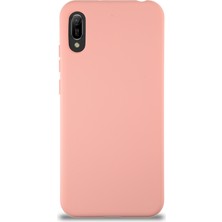 Caseart Huawei Y6 2019 Kapak Içi Kadife Lansman Silikon Kılıf - Pembe