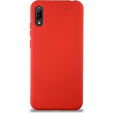 Caseart Huawei Y6 2019 Kapak Içi Kadife Lansman Silikon Kılıf - Kırmızı