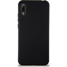 Caseart Huawei Y6 2019 Kapak Içi Kadife Lansman Silikon Kılıf - Siyah