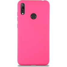 Caseart Huawei Y7 2019 Kapak Içi Kadife Lansman Silikon Kılıf - Neon Pembe