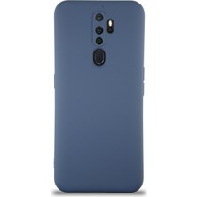 Caseart Oppo A5 2020 Kapak Içi Kadife Kamera Korumalı Lansman Silikon Kılıf - Petrol Mavisi