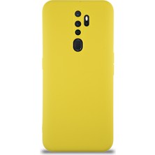 Caseart Oppo A5 2020 Kapak Içi Kadife Kamera Korumalı Lansman Silikon Kılıf - Sarı