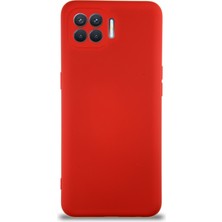 Caseart Oppo Reno 4 Lite Kapak Içi Kadife Kamera Korumalı Lansman Silikon Kılıf - Kırmızı