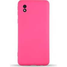 Caseart Samsung Galaxy A01 Core Kapak Içi Kadife Kamera Korumalı Lansman Silikon Kılıf - Neon Pembe