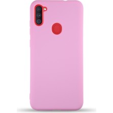 Caseart Samsung Galaxy M11 Kapak Içi Kadife Lansman Silikon Kılıf - Pembe