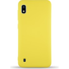 Caseart Samsung Galaxy A10 Kapak Içi Kadife Lansman Silikon Kılıf - Sarı