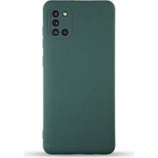 Caseart Samsung Galaxy A31 Kapak Içi Kadife Kamera Korumalı Lansman Silikon Kılıf - Yeşil