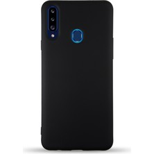 Caseart Samsung Galaxy A20S Kapak Içi Kadife Lansman Silikon Kılıf - Siyah