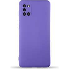 Caseart Samsung Galaxy A31 Kapak Içi Kadife Kamera Korumalı Lansman Silikon Kılıf - Mor