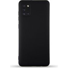 Caseart Samsung Galaxy A31 Kapak Içi Kadife Kamera Korumalı Lansman Silikon Kılıf - Siyah