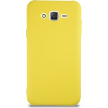 Caseart Samsung Galaxy J7 Core Kapak Içi Kadife Lansman Silikon Kılıf - Sarı