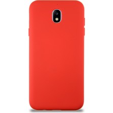Caseart Samsung Galaxy J7 Pro Kapak Içi Kadife Lansman Silikon Kılıf - Kırmızı