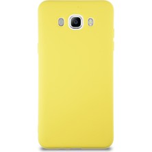 Caseart Samsung Galaxy J7 2016 Kapak Içi Kadife Lansman Silikon Kılıf - Sarı