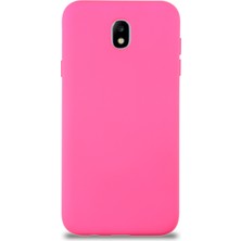 Caseart Samsung Galaxy J7 Pro Kapak Içi Kadife Lansman Silikon Kılıf - Neon Pembe