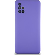 Caseart Samsung Galaxy M51 Kapak Içi Kadife Kamera Korumalı Lansman Silikon Kılıf - Mor