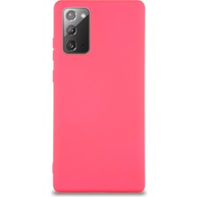 Caseart Samsung Galaxy Note 20 Kapak Içi Kadife Lansman Silikon Kılıf - Neon Pembe