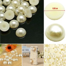 Süsle Bebek ve Parti Yarım İnci - Sedef Krem Renkli - 50'li Pakette