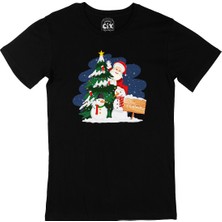 Cix Mutlu Yıllar Santa Claus Siyah T-Shirt