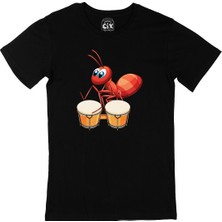 Cix Davul Çalan Karınca Siyah T-Shirt