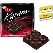 Eti Karam %54 Kakaolu Bitter Çikolata 60 g x 10 Adet