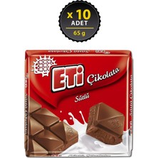 Eti Sütlü Kare Çikolata 65 g x 10 Adet