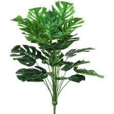 Nettenevime Yapay Çiçek Demet Monstera 70 cm 18 Dal Plastik Yaprak ile Gerçekçi Salon Bitkisi