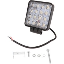 Techmaster 16 LED 48W Off Road Sis Farı Lambası Kare Gemi Tekne Slim 12V