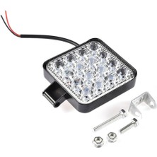 Techmaster 16 LED 48W Off Road Sis Farı Lambası Kare Gemi Tekne Slim 12V