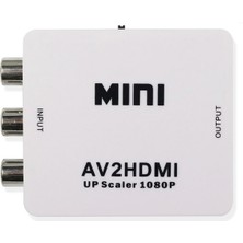 Microcase Rca To HDMI Tos Av Çevirici Dönüştürücü 1080P Mini AV2HDMI Video Conventer - AL2666 Beyaz