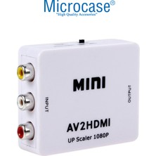 Microcase Rca To HDMI Tos Av Çevirici Dönüştürücü 1080P Mini AV2HDMI Video Conventer - AL2666 Beyaz