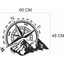 Sm Motors Pusula Dağ Off Road Araba Sticker 60 x 48 cm Siyah