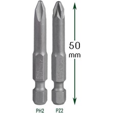 Izeltaş 2'li Yıldız Bits Uç Ph2 - Pz2 Matkap Ucu Seti 50 mm