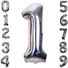 Hknys 24 Yaş -Sayı-Rakam Folyo Balon Gümüş Renk 40 cm -Dogum Günü -Parti-Kutlama