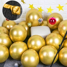 Hknys 10 Adet Krom Balon Altın(Gold) Lüks Doğum Günü Balonu