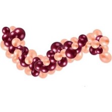 Hknys 100 Adet Bordo Rose Gold Balon 5 Metre Balon Zinciri Pompa Hediye