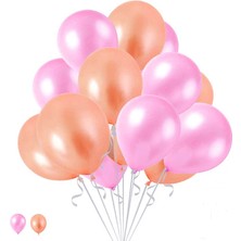 Hknys 10 Adet Metalik Rose Gold, Pempe  Balon Konsepti-Parti Balonu