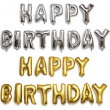 Hknys Happy Bırthday Gümüş(Silver)Folyo Balon- Dogum Günün Kutlu Olsun
