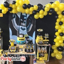 Hknys Sarı Siyah Batman Konseptine Uygun 75 Balon+Balon Zinciri 5 Metre
